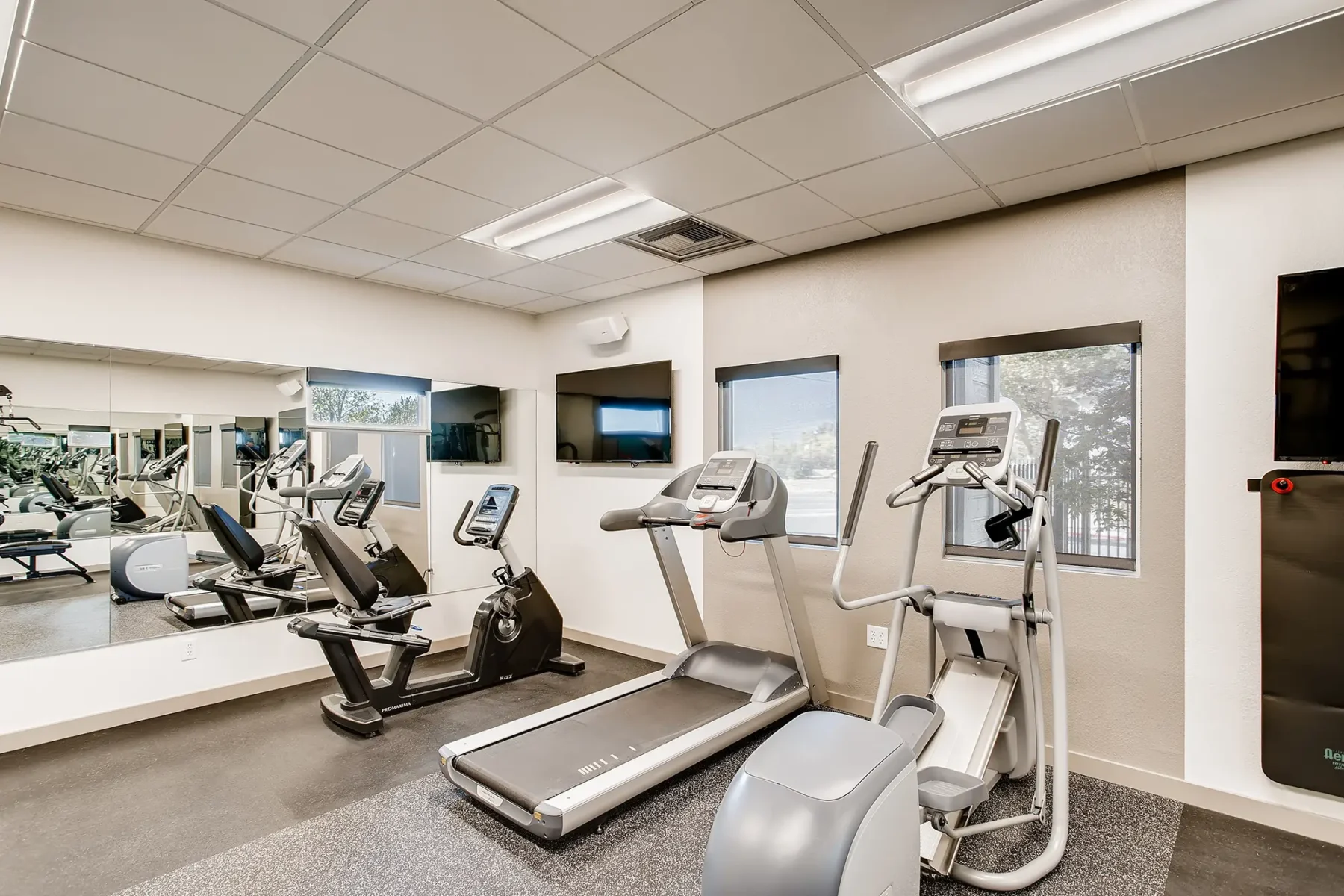 Fitness center with cardio machines