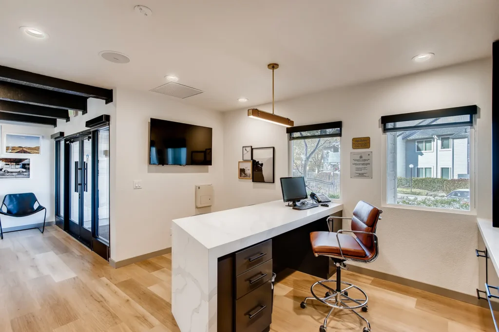 Leasing office reception desk