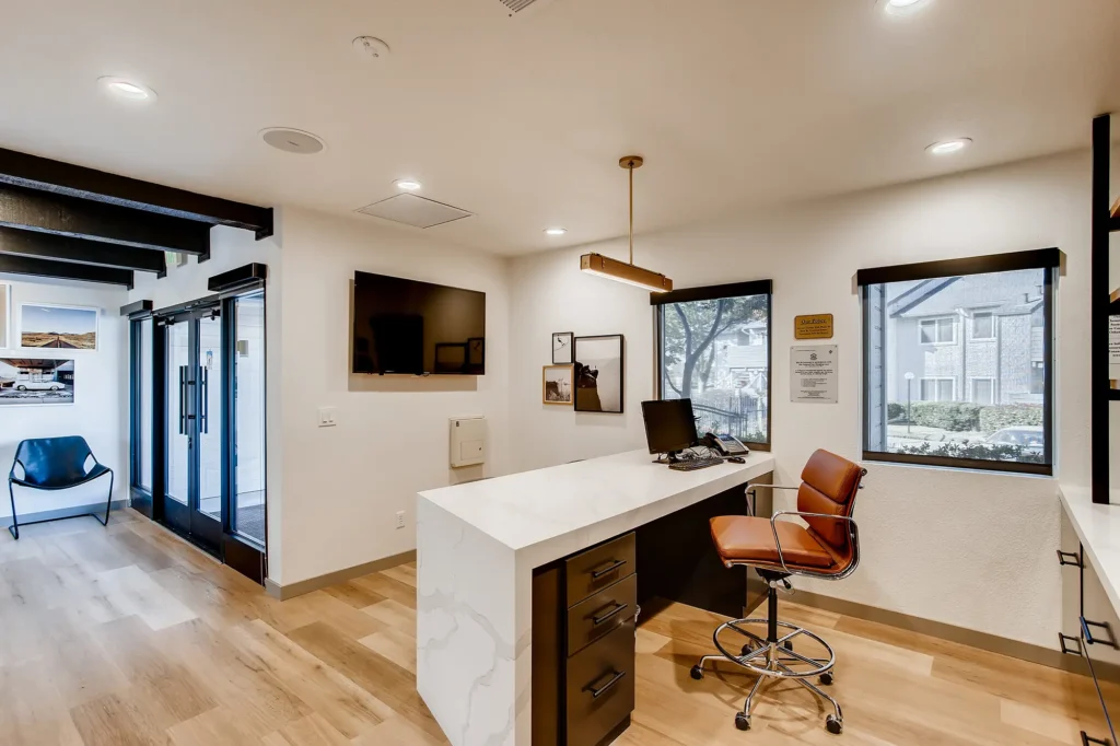 Leasing office reception desk
