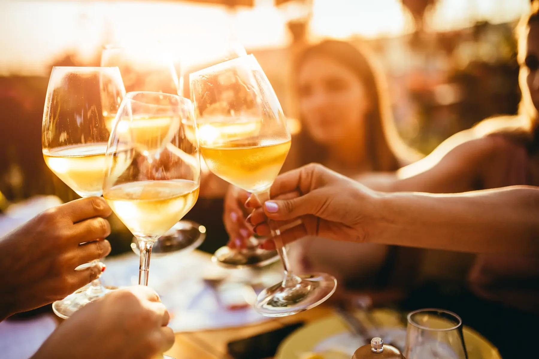 Group of friends at a fancy restaurant