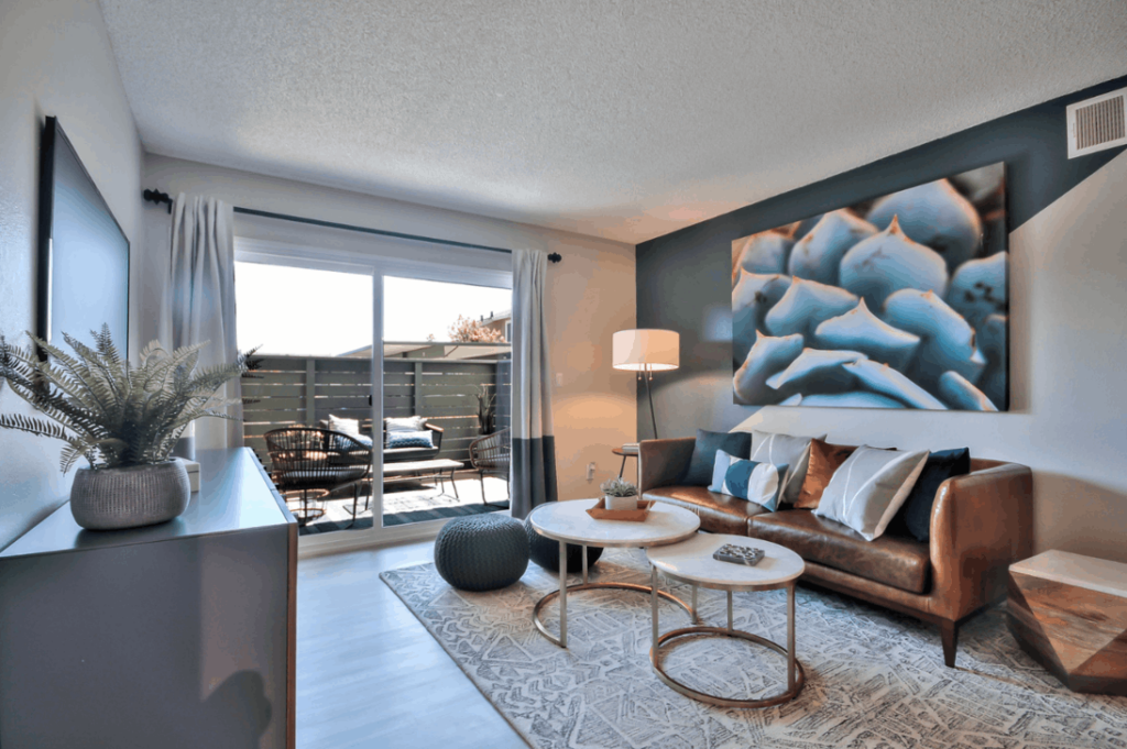 Living room looking out onto patio